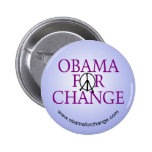 Obama para el botón de la campaña del cambio pin