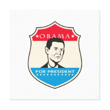 Obama para presidente americano Shield Impresion De Lienzo