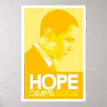 Obama - poster amarillo de la esperanza