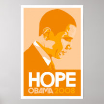 Obama - poster del naranja de la esperanza