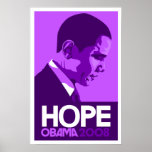 Obama - poster púrpura oscuro de la esperanza