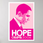 Obama - poster rosado de la esperanza