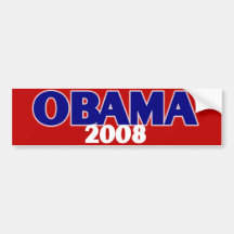 Obama rojo, blanco, azul 2008 etiqueta de parachoque