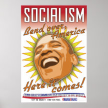 Obama "socialismo aquí viene" poster