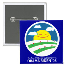 Obama, The Sun vendrá hacia fuera botón Pin