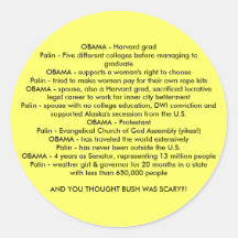 OBAMA v. Palin Etiqueta Redonda