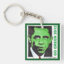 OBAMA VA llavero político VERDE de 2012 DNC
