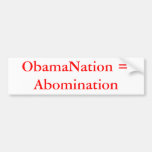 ObamaNation = aborrecimiento Pegatina De Parachoque