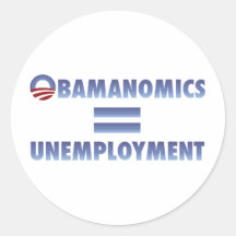 Obamanomics iguala el desempleo pegatina