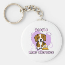 Obediencia de la reunión del beagle de Kawaii Llavero Personalizado