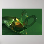 Objetos del vidrio verde poster