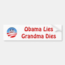 obolo, dados de Obama LiesGrandma Etiqueta De Parachoque