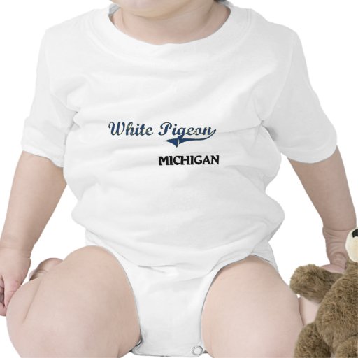 Obra clásica blanca de la ciudad de Michigan de la Camiseta
