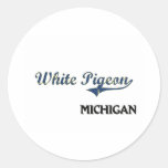 Obra clásica blanca de la ciudad de Michigan de la Pegatina