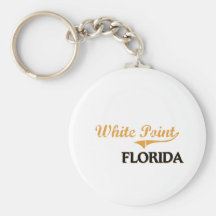 Obra clásica blanca de la Florida del punto Llaveros Personalizados