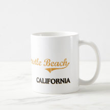 Obra clásica de California de la playa del caballe Taza De Café