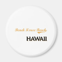 Obra clásica de Hawaii de la playa de la casa de p Imán Para Frigorifico