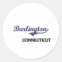 Obra clásica de la ciudad de Burlington Connecticu Pegatinas Redondas