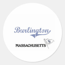 Obra clásica de la ciudad de Burlington Massachuse Pegatina