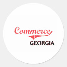 Obra clásica de la ciudad de Georgia del comercio Pegatina Redonda