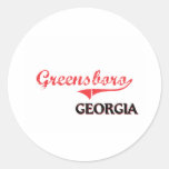 Obra clásica de la ciudad de Greensboro Georgia Etiqueta Redonda