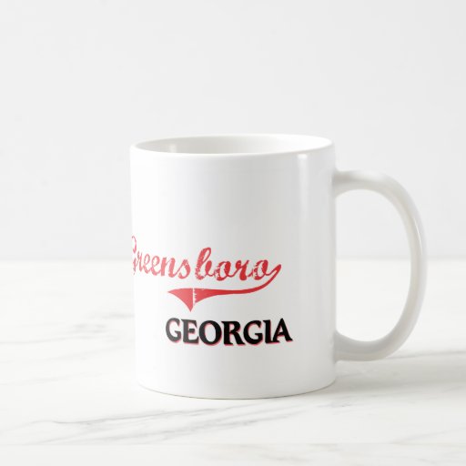 Obra clásica de la ciudad de Greensboro Georgia Tazas