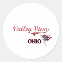 Obra clásica de la ciudad de Ohio de la opinión de Pegatina Redonda
