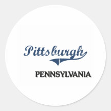 Obra clásica de la ciudad de Pittsburgh Pennsylvan Etiqueta
