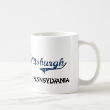 Obra clásica de la ciudad de Pittsburgh Pennsylvan Tazas De Café