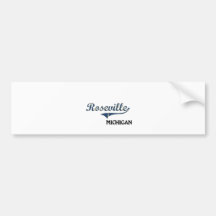 Obra clásica de la ciudad de Roseville Michigan Pegatina De Parachoque