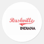 Obra clásica de la ciudad de Rushville Indiana Pegatinas Redondas