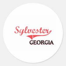 Obra clásica de la ciudad de Sylvester Georgia Etiquetas Redondas