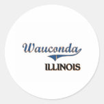 Obra clásica de la ciudad de Wauconda Illinois Pegatina Redonda
