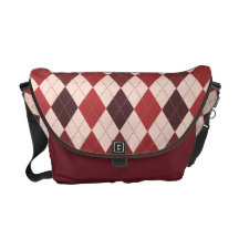 Obra clásica rica de Argyle del rojo carmesí en el Bolsa Messenger