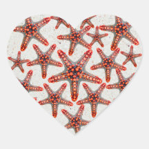 Océano rojo vibrante hermoso Sealife de la arena d Pegatina