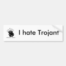 ¡OCRlogo, odio el Trojan! Pegatina De Parachoque