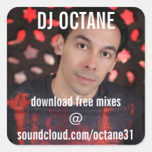 Octano de DJ Pegatinas Cuadradas Personalizadas