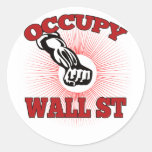 Ocupe al trabajador del americano de Wall Street Pegatinas Redondas