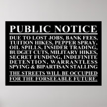 Ocupe el poster del aviso público