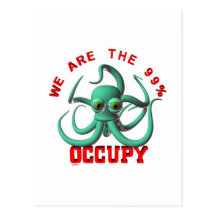 Ocupe el pulpo tarjetas postales