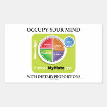 Ocupe su mente con las proporciones dietéticas MyP Rectangular Pegatina
