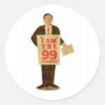 Ocupe Wall Street que soy el 99 por ciento Etiquetas Redondas