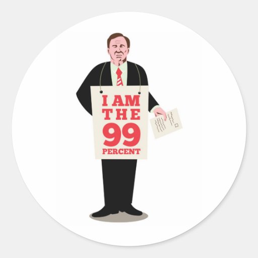 Ocupe Wall Street que soy el 99 por ciento Pegatina Redonda