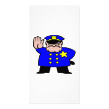 Oficial de policía del dibujo animado tarjeta con foto personalizada