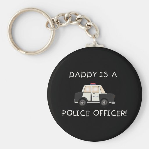 Oficial de policía del papá llaveros personalizados