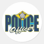 Oficial de policía etiquetas redondas