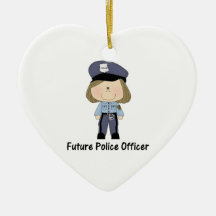 oficial de policía futuro (chica) adornos de navidad