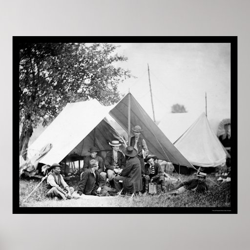 Oficiales del telégrafo en Bealeton, VA 1863 Poster