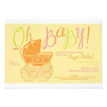 "Oh bebé!" invitación del fiesta de ducha del much