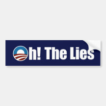 ¡Oh! La pegatina para el parachoques de Anti-Obama Etiqueta De Parachoque
